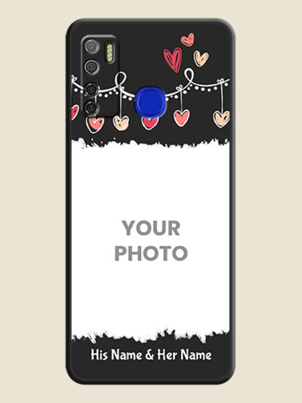 Custom Pink Love Hangings with Name on Space Black Custom Soft Matte Phone Cases - Tecno Spark 5 Pro - alternate view