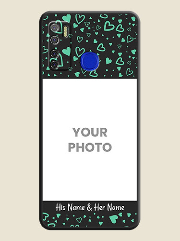 Custom Sea Green Indefinite Love Pattern on Photo on Space Black Soft Matte Mobile Cover - Tecno Spark 5 Pro - alternate view