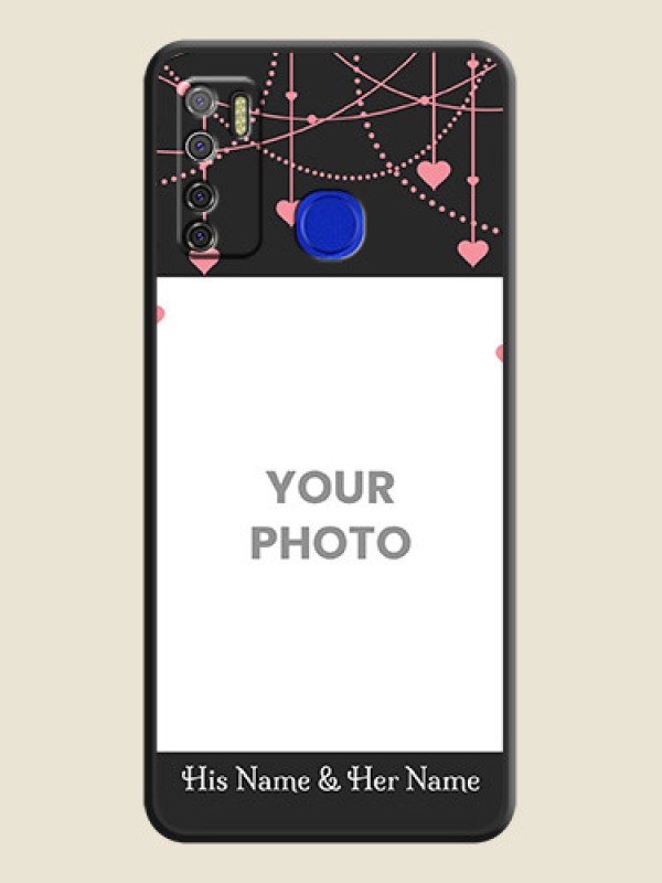 Custom Pink Love Hangings with Text on Space Black Custom Soft Matte Back Cover - Tecno Spark 5 Pro - alternate view