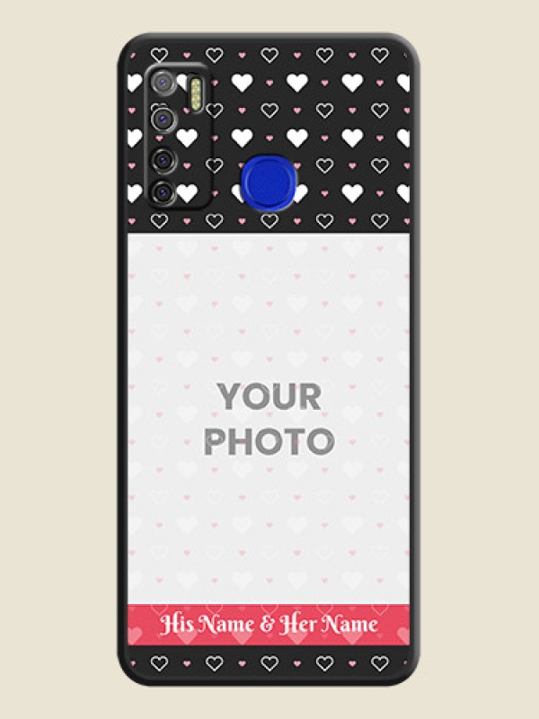 Custom White Color Love Symbols with Text Design on Photo on Space Black Soft Matte Phone Cover - Tecno Spark 5 Pro - alternate view
