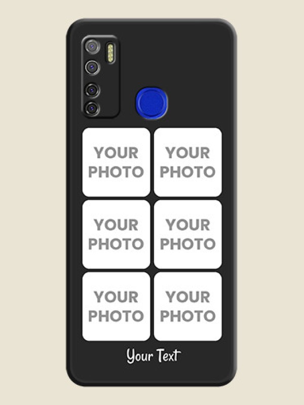 Custom Floral Art with 6 Image Holder on Photo on Space Black Soft Matte Mobile Case - Tecno Spark 5 Pro - alternate view