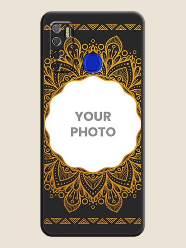 Custom Round Image with Floral Design on Photo on Space Black Soft Matte Mobile Cover - Tecno Spark 5 Pro - alternate view