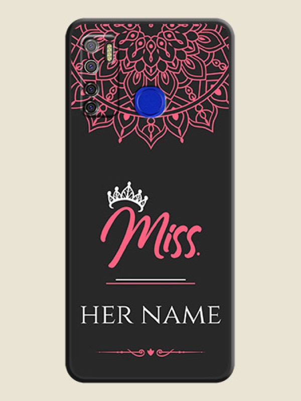 Custom Mrs Name with Floral Design on Space Black Personalized Soft Matte Phone Covers - Tecno Spark 5 Pro - alternate view