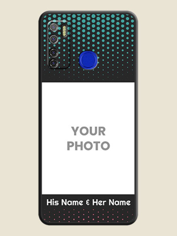 Custom Faded Dots with Grunge Photo Frame and Text on Space Black Custom Soft Matte Phone Cases - Tecno Spark 5 Pro - alternate view