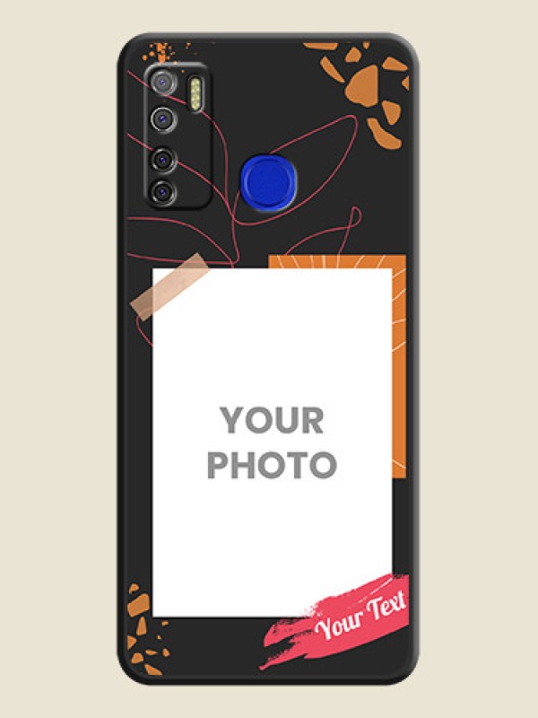 Custom Orange Photo Frame on Space Black Custom Soft Matte Phone Back Cover - Tecno Spark 5 Pro - alternate view