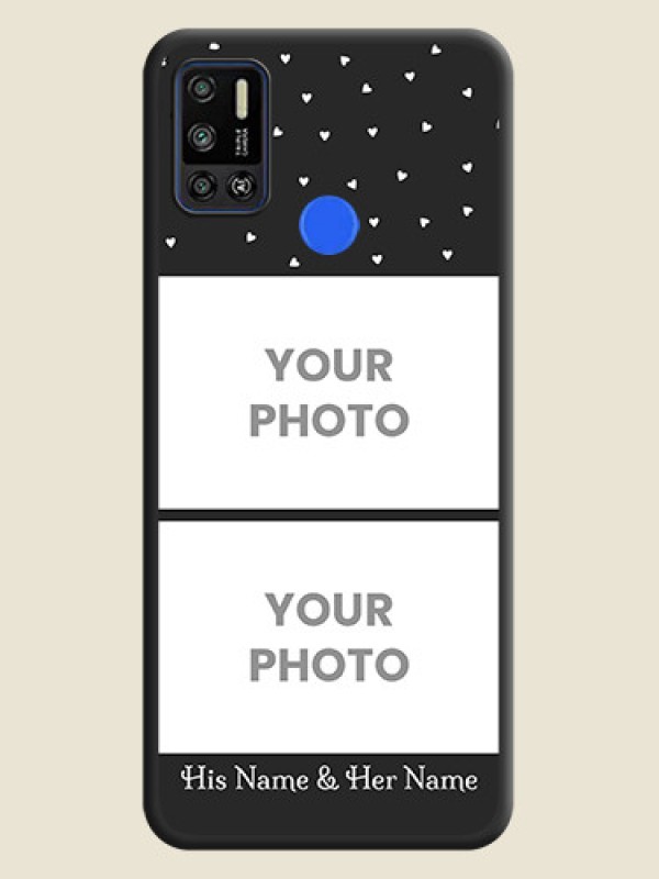 Custom Miniature Love Symbols with Name on Space Black Custom Soft Matte Back Cover - Tecno Spark 6 Air - alternate view