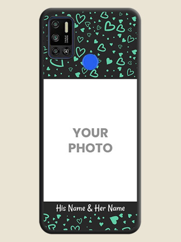Custom Sea Green Indefinite Love Pattern on Photo on Space Black Soft Matte Mobile Cover - Tecno Spark 6 Air - alternate view