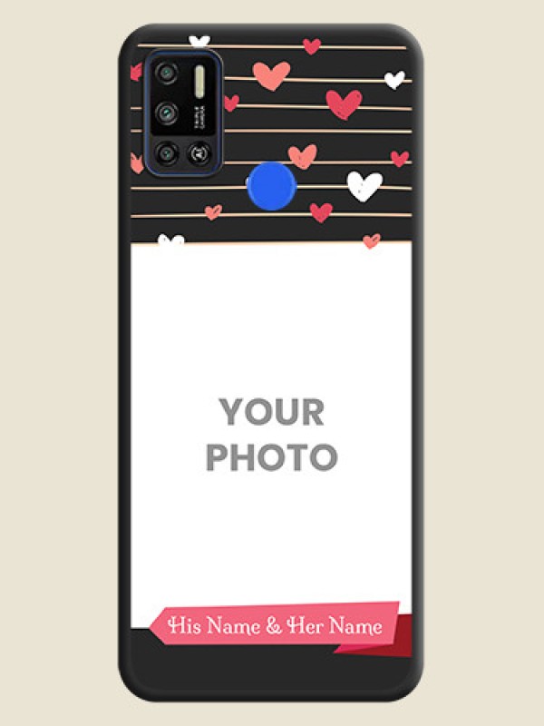 Custom Love Pattern with Name on Pink Ribbon  on Photo on Space Black Soft Matte Back Cover - Tecno Spark 6 Air - alternate view