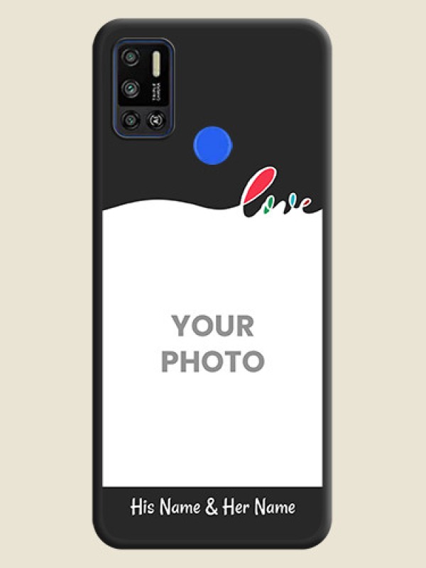Custom Fall in Love Pattern with Picture on Photo on Space Black Soft Matte Mobile Case - Tecno Spark 6 Air - alternate view