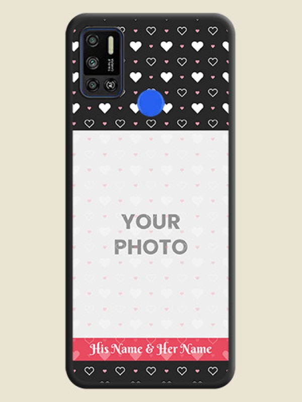 Custom White Color Love Symbols with Text Design on Photo on Space Black Soft Matte Phone Cover - Tecno Spark 6 Air - alternate view