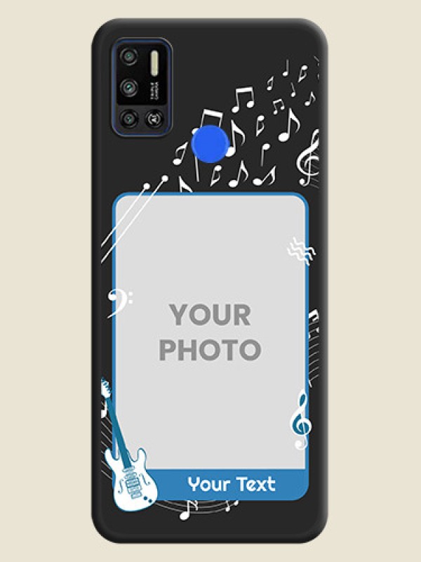 Custom Musical Theme Design with Text on Photo on Space Black Soft Matte Mobile Case - Tecno Spark 6 Air - alternate view