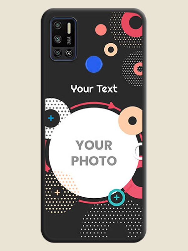Custom Multicoloured Round Image on Personalised Space Black Soft Matte Cases - Tecno Spark 6 Air - alternate view
