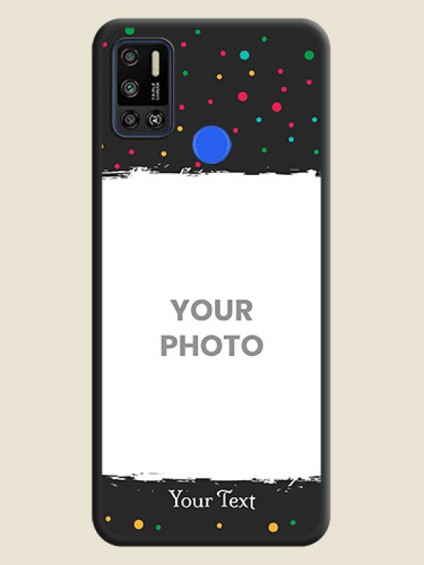 Custom Multicolor Dotted Pattern with Text on Space Black Custom Soft Matte Phone Back Cover - Tecno Spark 6 Air - alternate view