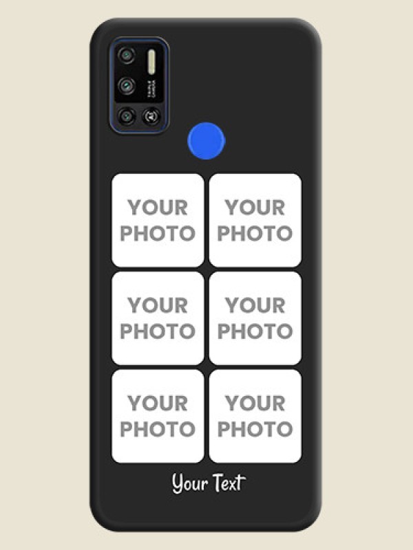 Custom Floral Art with 6 Image Holder on Photo on Space Black Soft Matte Mobile Case - Tecno Spark 6 Air - alternate view