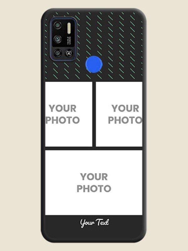 Custom Cross Dotted Pattern with 2 Image Holder  on Personalised Space Black Soft Matte Cases - Tecno Spark 6 Air - alternate view