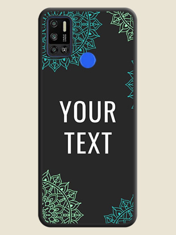 Custom Your Name with Floral Design on Space Black Custom Soft Matte Back Cover - Tecno Spark 6 Air - alternate view