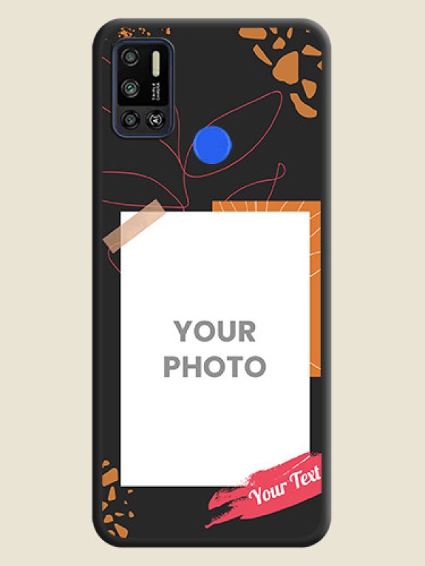 Custom Orange Photo Frame on Space Black Custom Soft Matte Phone Back Cover - Tecno Spark 6 Air - alternate view