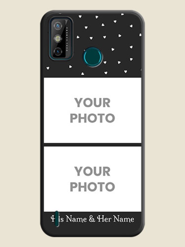 Custom Miniature Love Symbols with Name on Space Black Custom Soft Matte Back Cover - Tecno Spark 6 Go - alternate view