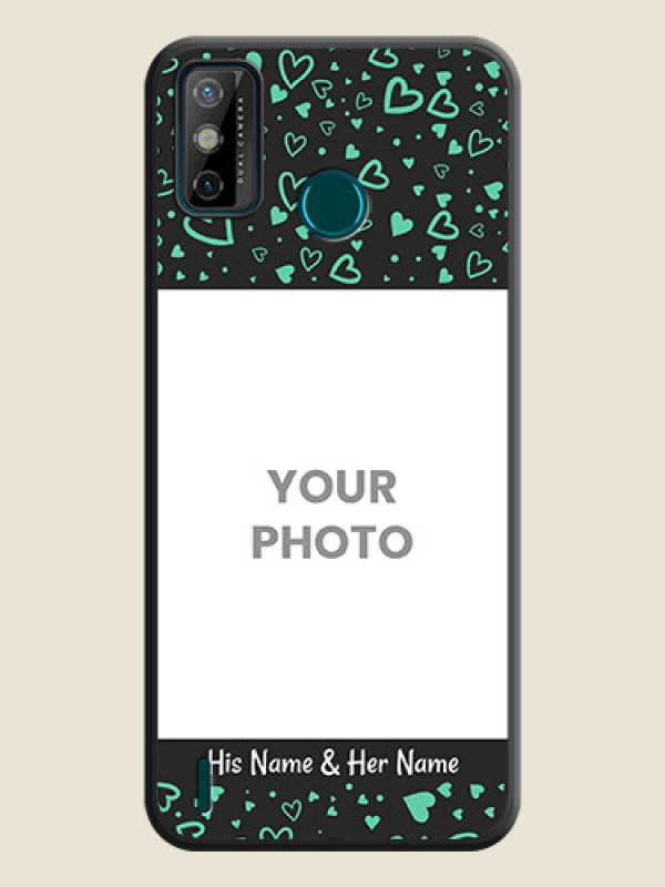 Custom Sea Green Indefinite Love Pattern on Photo on Space Black Soft Matte Mobile Cover - Tecno Spark 6 Go - alternate view
