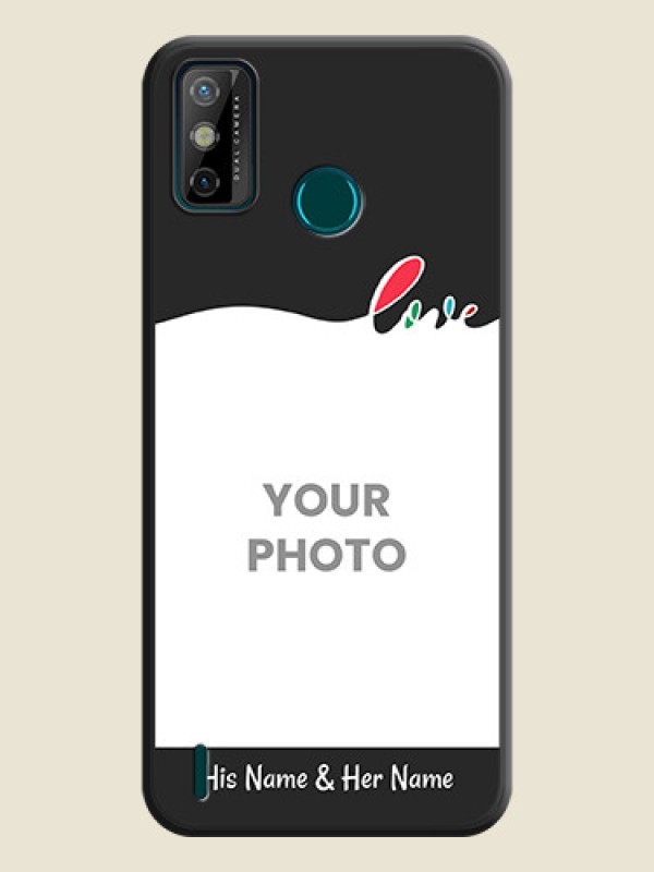 Custom Fall in Love Pattern with Picture on Photo on Space Black Soft Matte Mobile Case - Tecno Spark 6 Go - alternate view