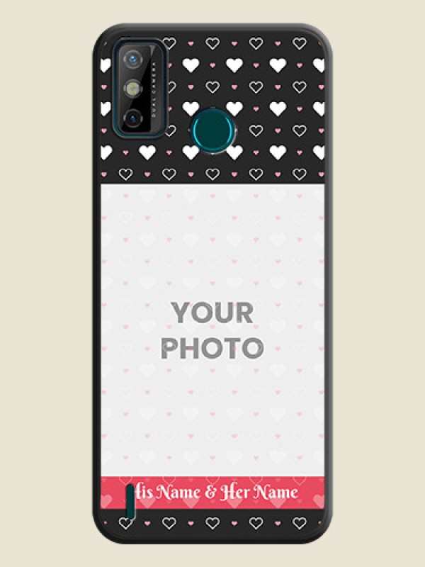 Custom White Color Love Symbols with Text Design on Photo on Space Black Soft Matte Phone Cover - Tecno Spark 6 Go - alternate view