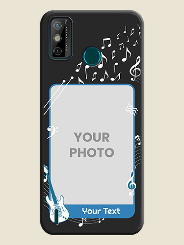 Custom Musical Theme Design with Text on Photo on Space Black Soft Matte Mobile Case - Tecno Spark 6 Go - alternate view