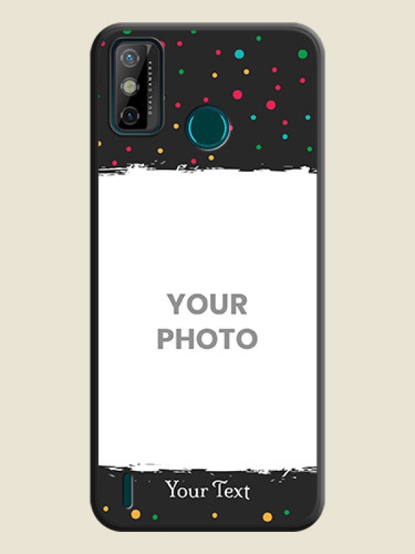 Custom Multicolor Dotted Pattern with Text on Space Black Custom Soft Matte Phone Back Cover - Tecno Spark 6 Go - alternate view