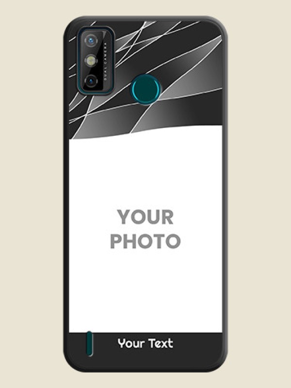 Custom Mixed Wave Lines on Photo on Space Black Soft Matte Mobile Cover - Tecno Spark 6 Go - alternate view