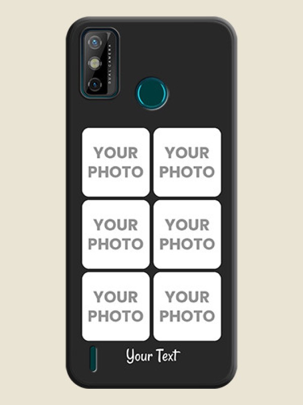 Custom Floral Art with 6 Image Holder on Photo on Space Black Soft Matte Mobile Case - Tecno Spark 6 Go - alternate view