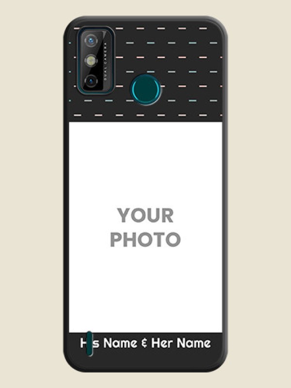 Custom Line Pattern Design with Text on Space Black Custom Soft Matte Phone Back Cover - Tecno Spark 6 Go - alternate view