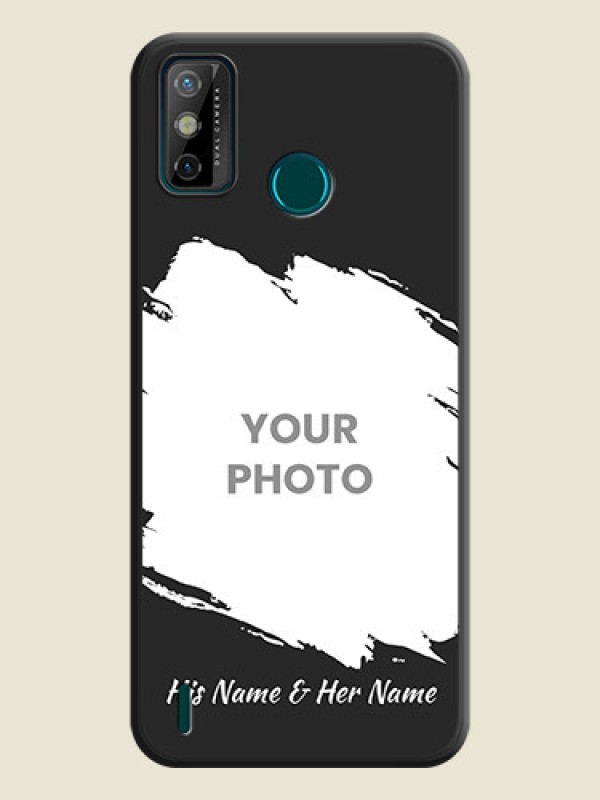 Custom Grunge Brush Strokes on Photo on Space Black Soft Matte Back Cover - Tecno Spark 6 Go - alternate view