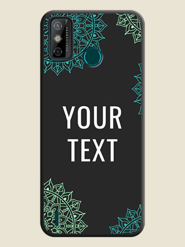 Custom Your Name with Floral Design on Space Black Custom Soft Matte Back Cover - Tecno Spark 6 Go - alternate view