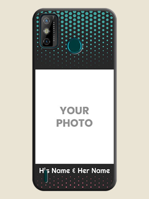 Custom Faded Dots with Grunge Photo Frame and Text on Space Black Custom Soft Matte Phone Cases - Tecno Spark 6 Go - alternate view