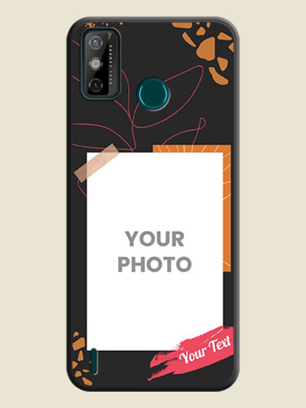 Custom Orange Photo Frame on Space Black Custom Soft Matte Phone Back Cover - Tecno Spark 6 Go - alternate view