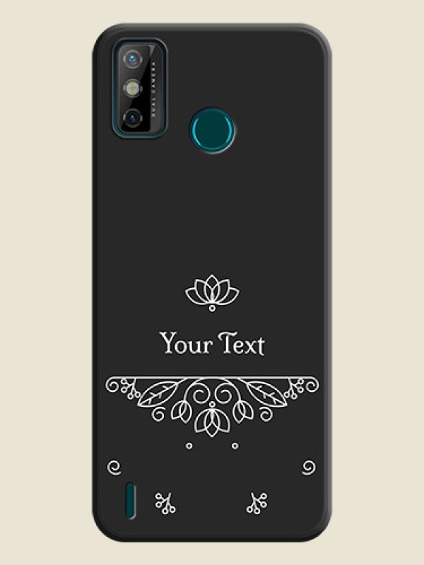Custom Lotus Garden Custom Text On Space Black Personalized Soft Matte Phone Covers -Tecno Spark 6 Go - alternate view