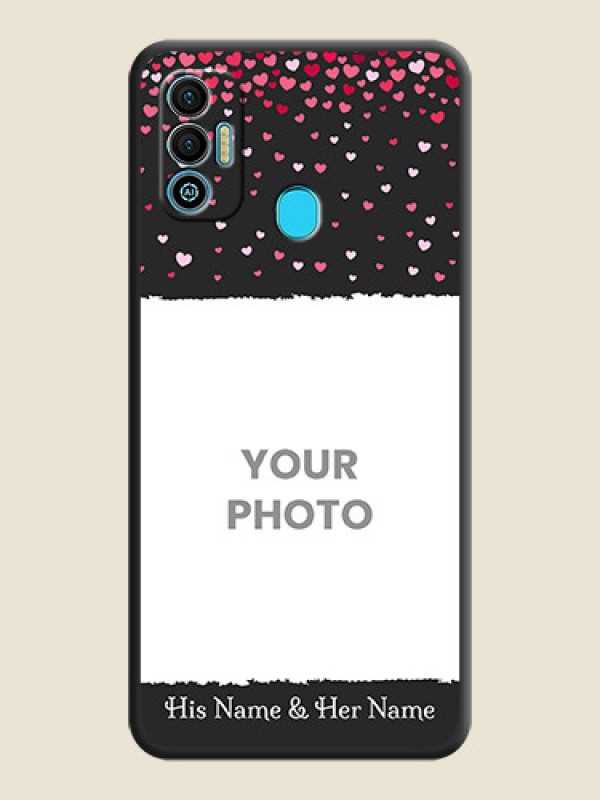 Custom Fall in Love with Your Partner  on Photo on Space Black Soft Matte Phone Cover - Tecno Spark 7T - alternate view