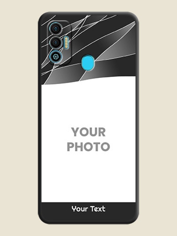 Custom Mixed Wave Lines on Photo on Space Black Soft Matte Mobile Cover - Tecno Spark 7T - alternate view