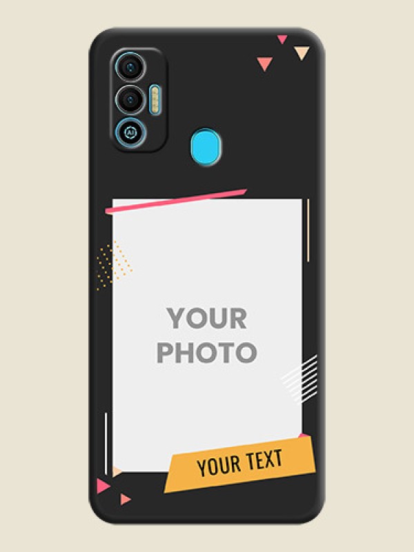 Custom Photo Frame with Triangle Small Dots on Photo on Space Black Soft Matte Back Cover - Tecno Spark 7T - alternate view