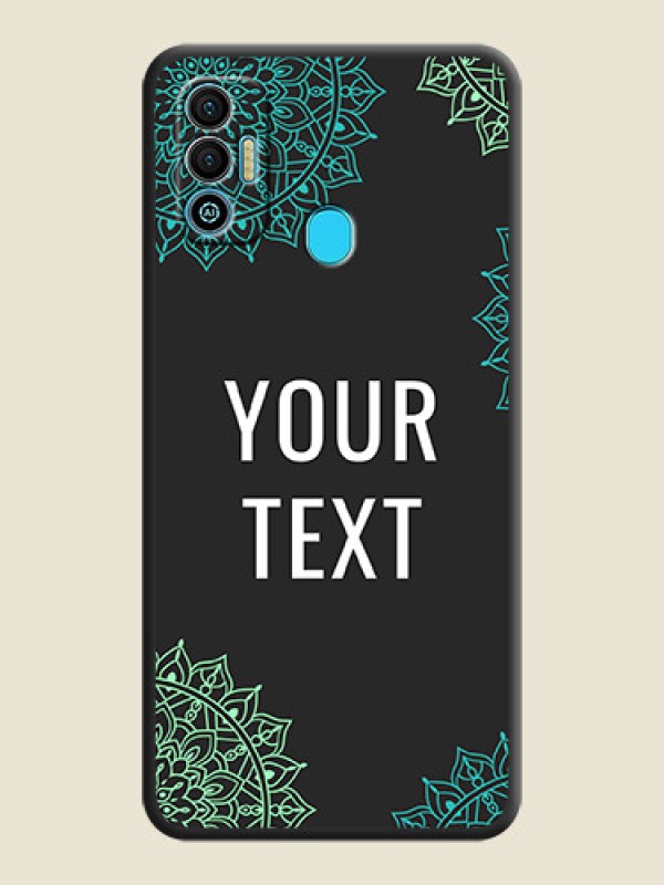 Custom Your Name with Floral Design on Space Black Custom Soft Matte Back Cover - Tecno Spark 7T - alternate view