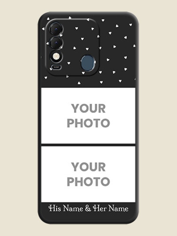 Custom Miniature Love Symbols with Name on Space Black Custom Soft Matte Back Cover - Tecno Spark 8 - alternate view