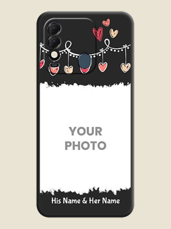 Custom Pink Love Hangings with Name on Space Black Custom Soft Matte Phone Cases - Tecno Spark 8 - alternate view