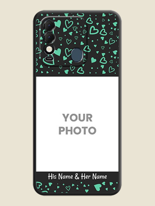 Custom Sea Green Indefinite Love Pattern on Photo on Space Black Soft Matte Mobile Cover - Tecno Spark 8 - alternate view