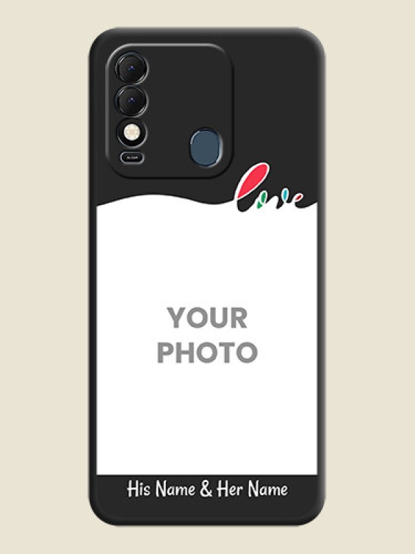 Custom Fall in Love Pattern with Picture on Photo on Space Black Soft Matte Mobile Case - Tecno Spark 8 - alternate view