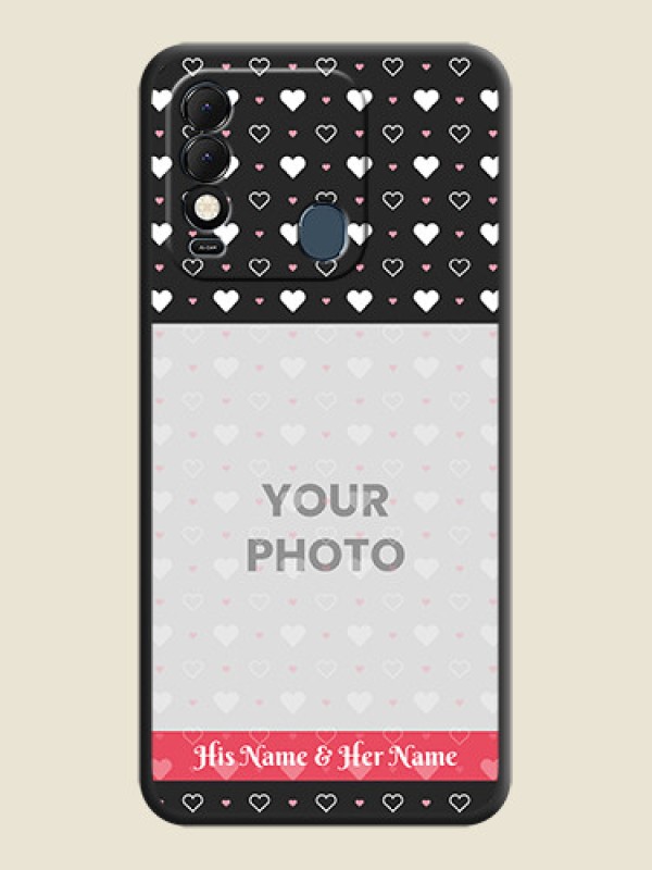 Custom White Color Love Symbols with Text Design on Photo on Space Black Soft Matte Phone Cover - Tecno Spark 8 - alternate view