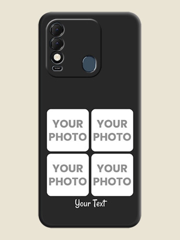 Custom Floral Art with 6 Image Holder on Photo on Space Black Soft Matte Mobile Case - Tecno Spark 8 - alternate view