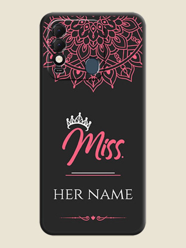 Custom Mrs Name with Floral Design on Space Black Personalized Soft Matte Phone Covers - Tecno Spark 8 - alternate view