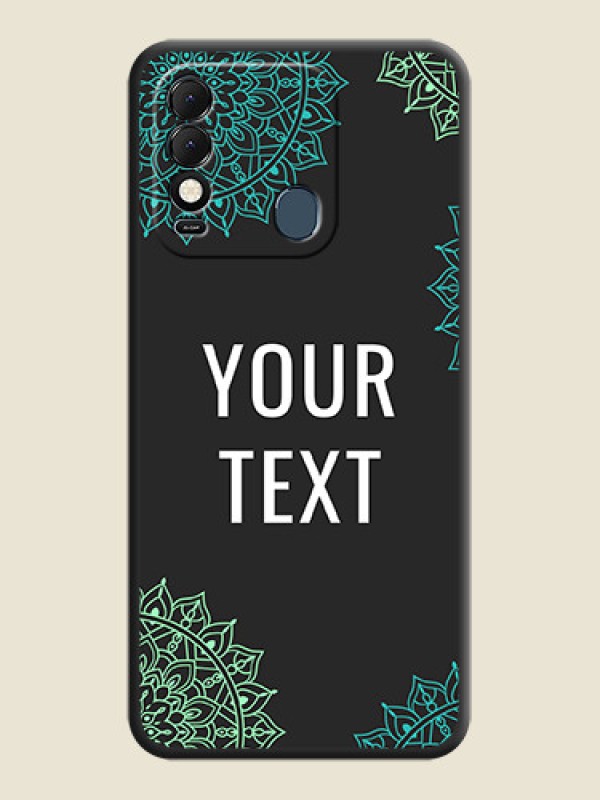 Custom Your Name with Floral Design on Space Black Custom Soft Matte Back Cover - Tecno Spark 8 - alternate view