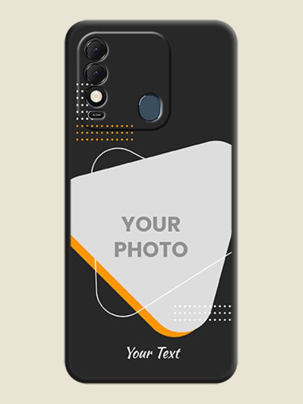 Custom Yellow Triangle on Photo on Space Black Soft Matte Phone Cover - Tecno Spark 8 - alternate view
