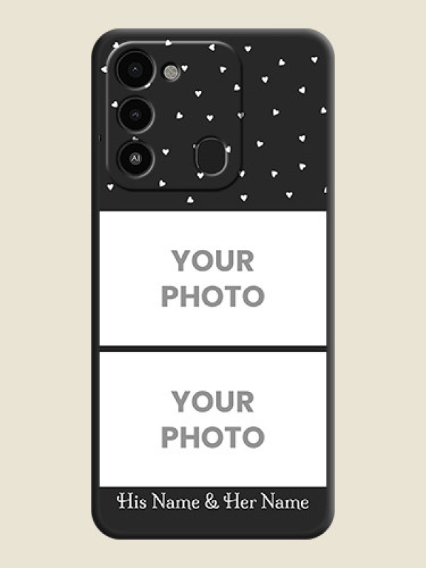 Custom Miniature Love Symbols with Name on Space Black Custom Soft Matte Back Cover - Tecno Spark 8C - alternate view