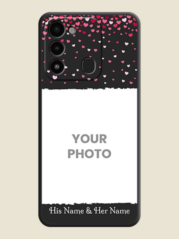 Custom Fall in Love with Your Partner  on Photo on Space Black Soft Matte Phone Cover - Tecno Spark 8C - alternate view